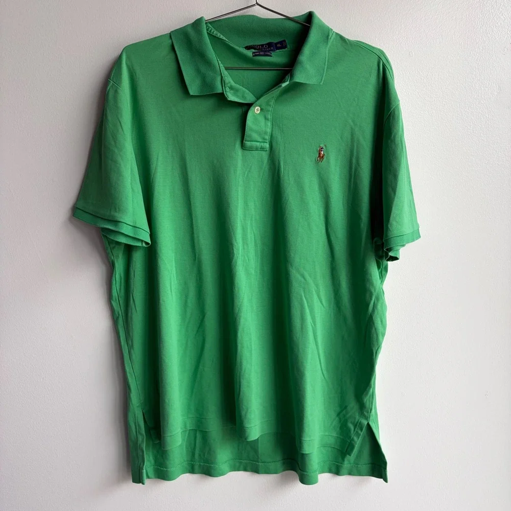Polo Ralph Lauren Mens XL Green Pima Soft Touch Short Sleeve Polo Shirt